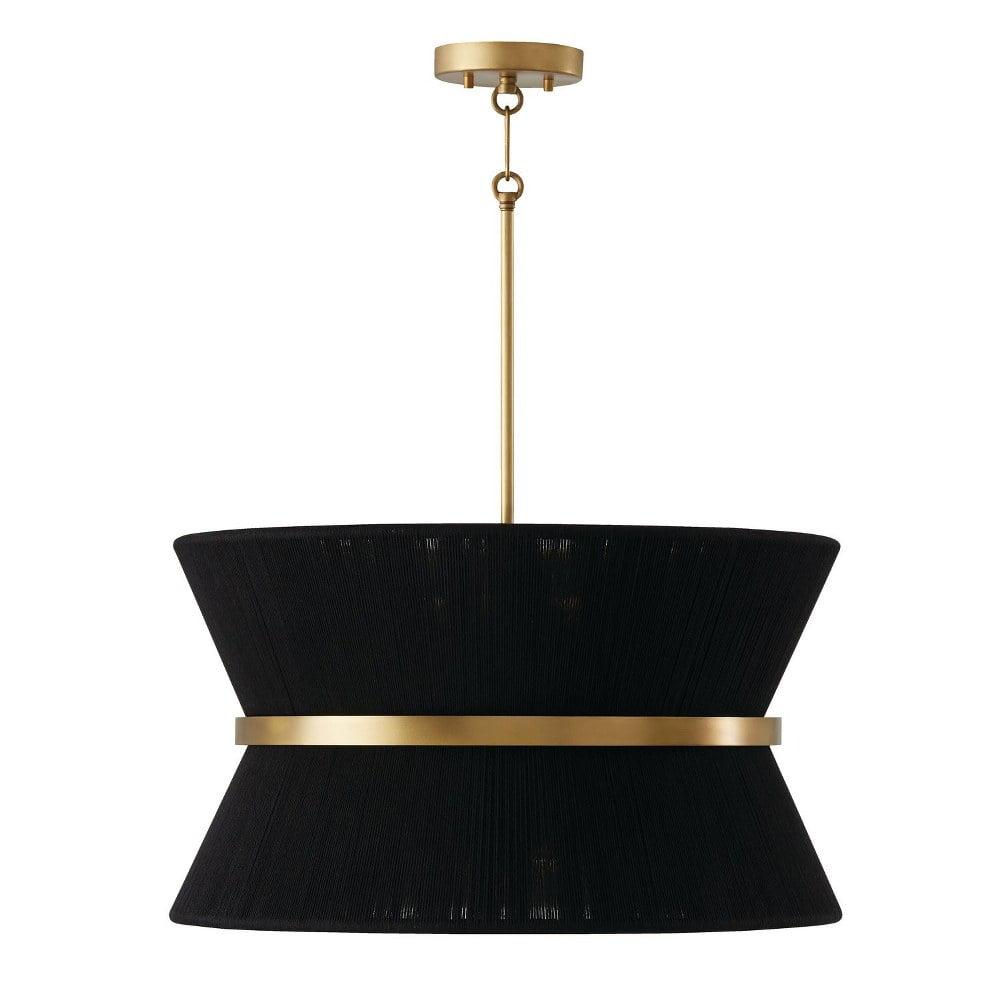 8 Light Pendant-Black Rope/Patinaed Brass Finish Capital Lighting 341281Kp