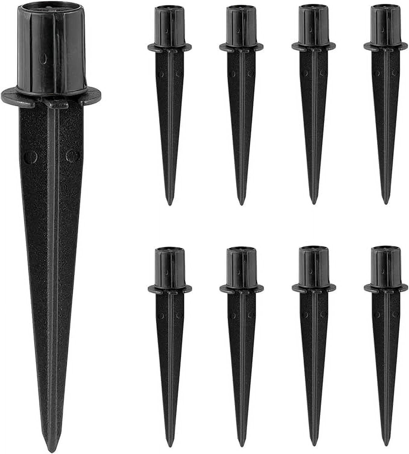 8 Pack Black Aluminum Solar Pathway Light Stakes