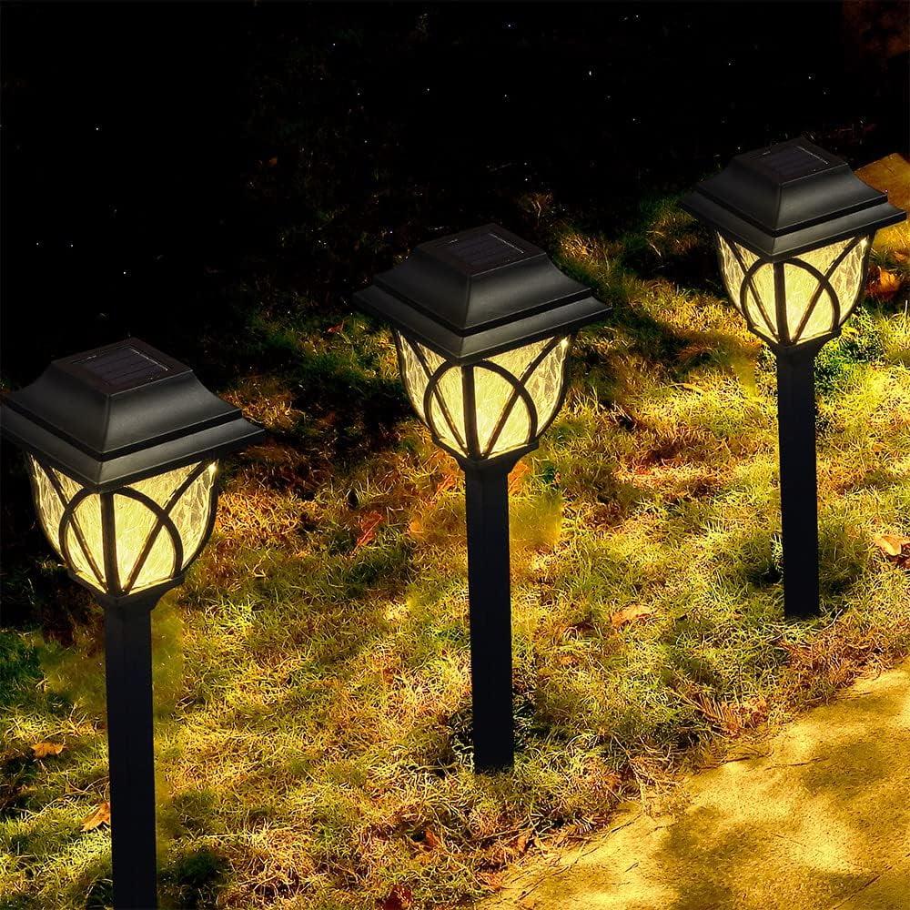 8 Pack Solar Garden Lights, Solar Lights Outdoor Waterproof, Solar Pathway Lights, Solar Path Lights,Solar Stake lights,Solar Landscape Lights, For Yard,Patio,Landscape,Walkway,Lawn and GradenKEJI