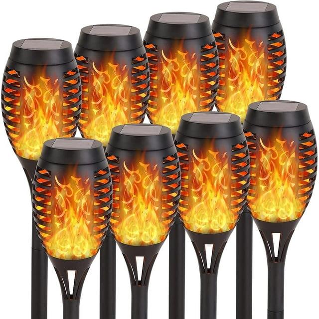 Solar Lights for Outdoor Torch Path Decor Landscape Lighting, Flickering Flame Waterproof 8 Pack