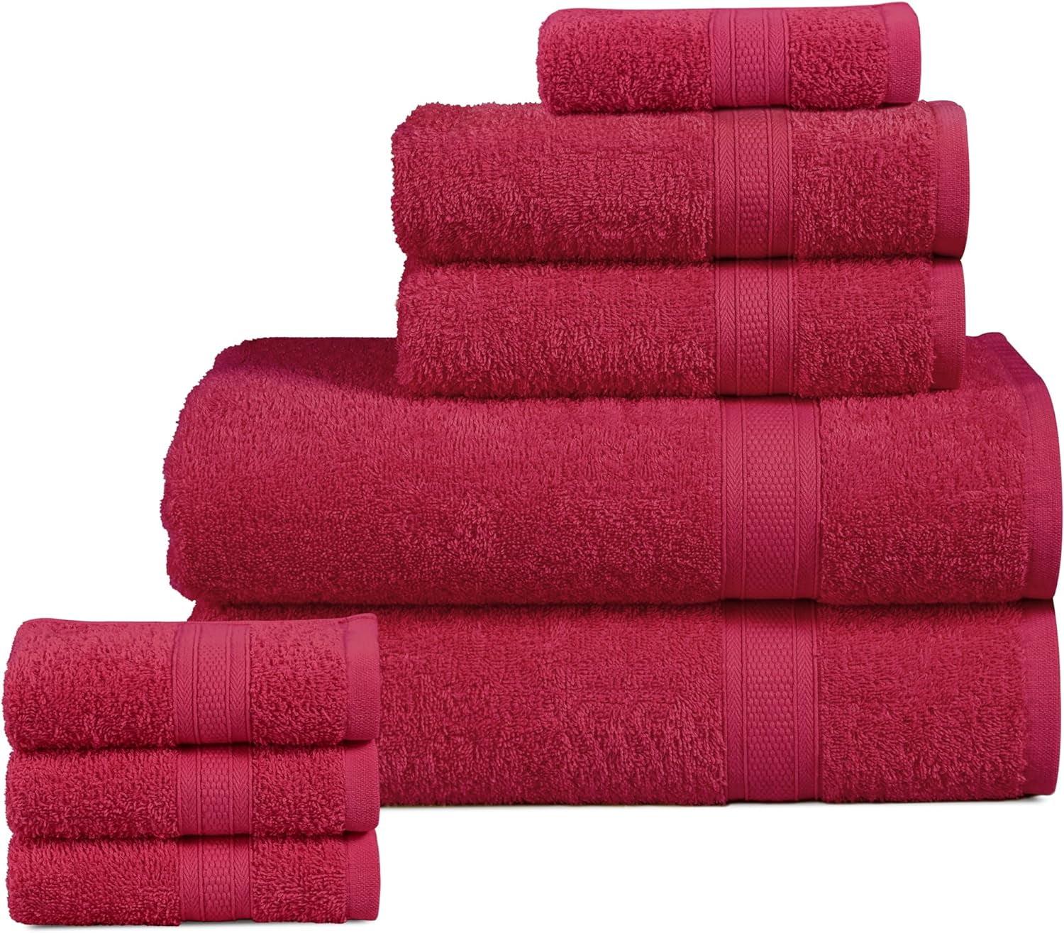 Maroon Ultra Soft Cotton 8-Piece Towel Set