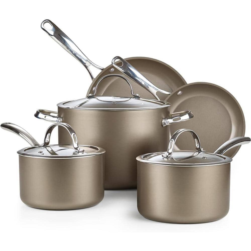 8-Piece Bronze Hard Anodized Nonstick Induction Cookware Set