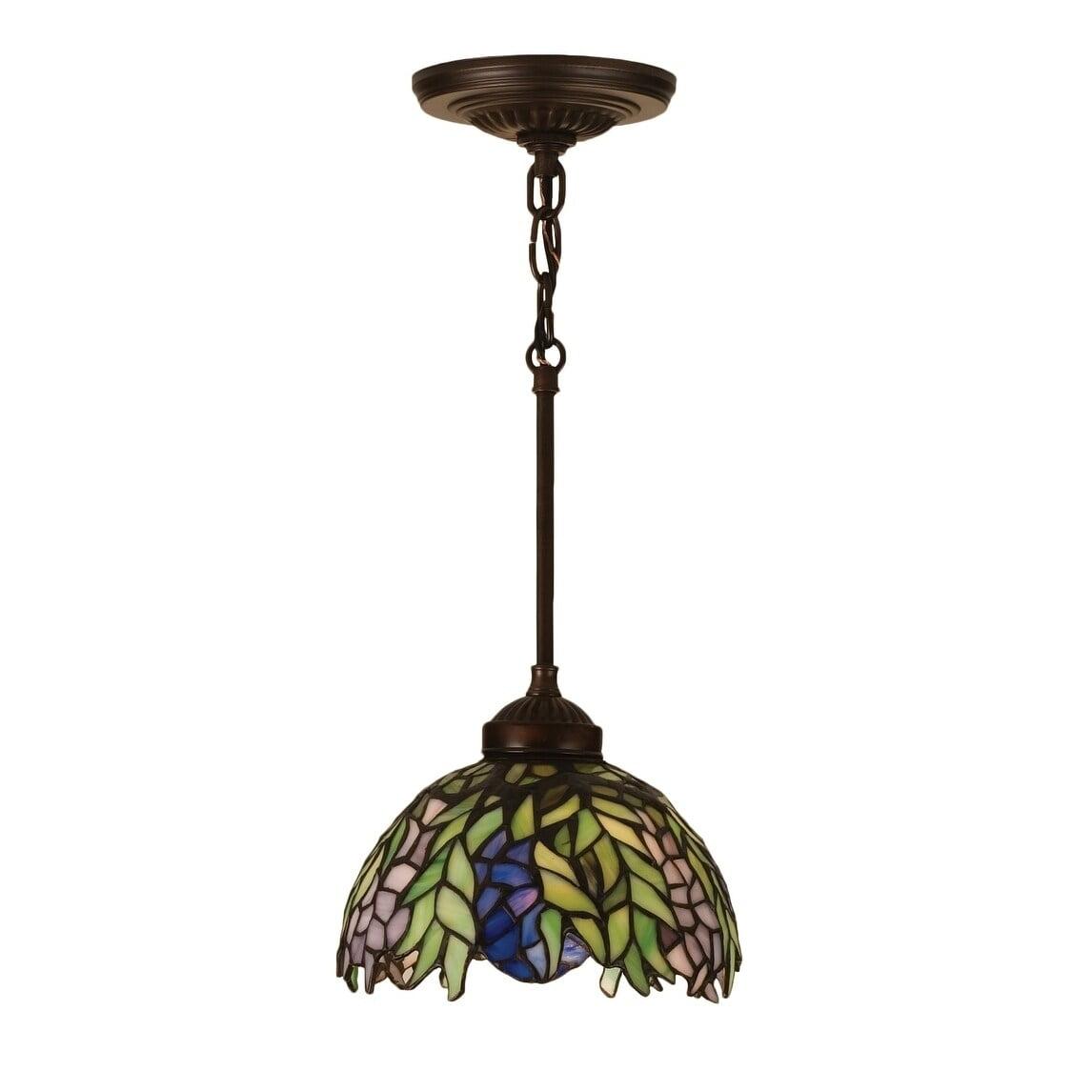 Tiffany Mini Bowl Pendant in Bronze with LED Glass