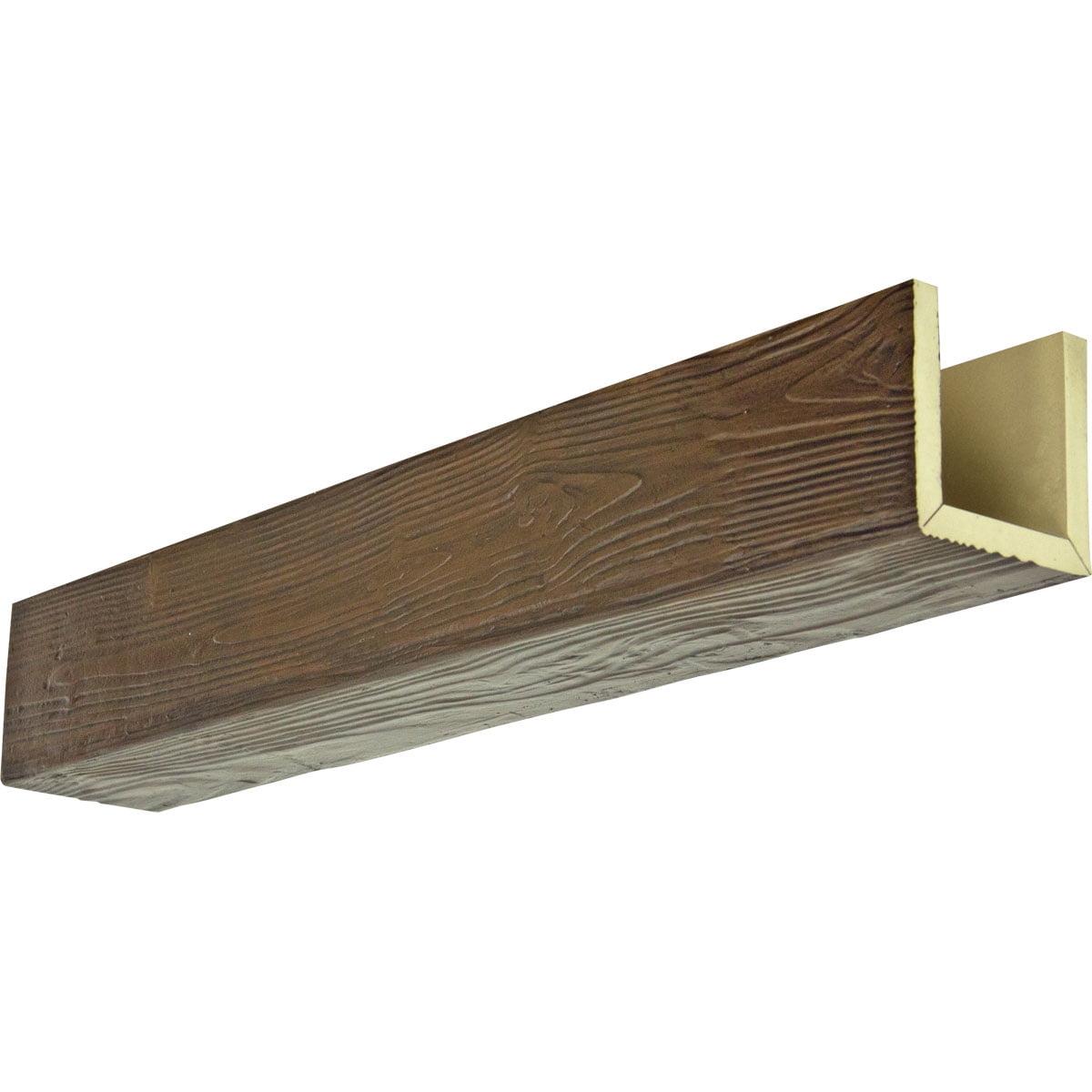 Ekena Millwork Sandblasted Endurathane Faux Wood 3-Sided Ceiling Beam (U-beam)