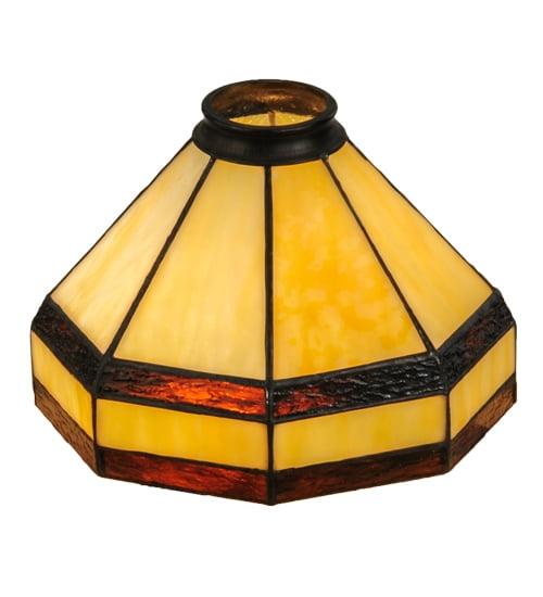 Beige and Brown Stained Glass Lamp Shade