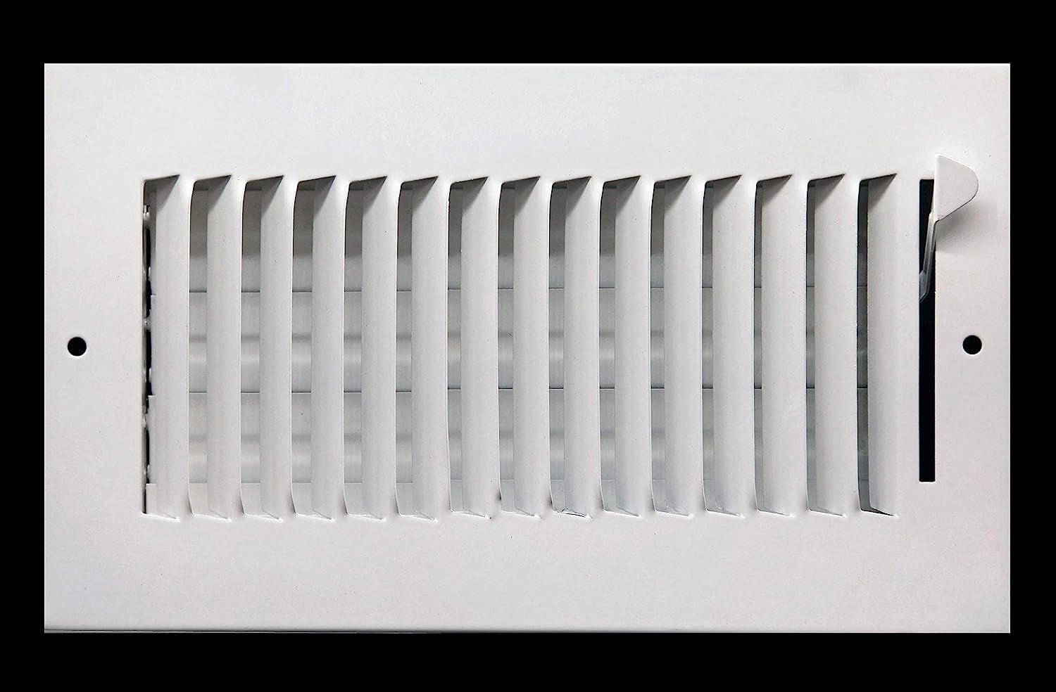 8" x 4" White Steel Wall/Ceiling Air Supply Grille