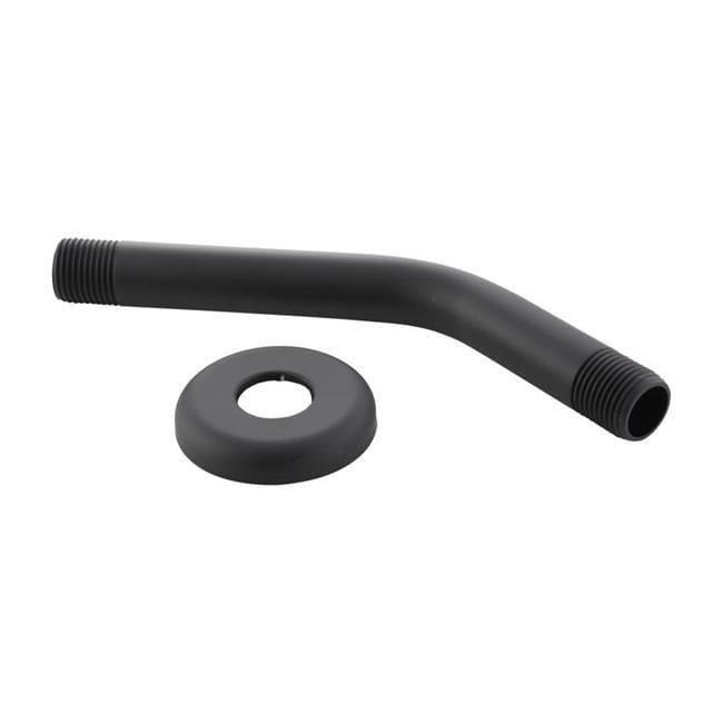 8 in. Matte Black Stainless Steel Shower Arm and Flange