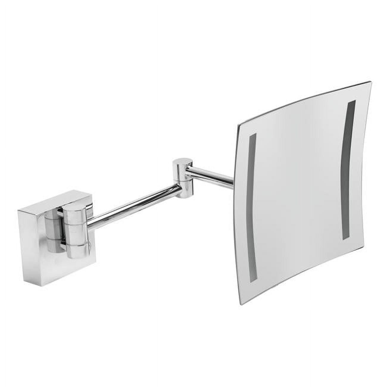 Polished Chrome Square Frameless LED Magnifying Wall Mirror