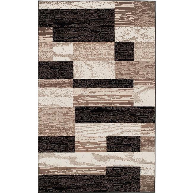 Chocolate Geometric Synthetic 8' x 10' Area Rug