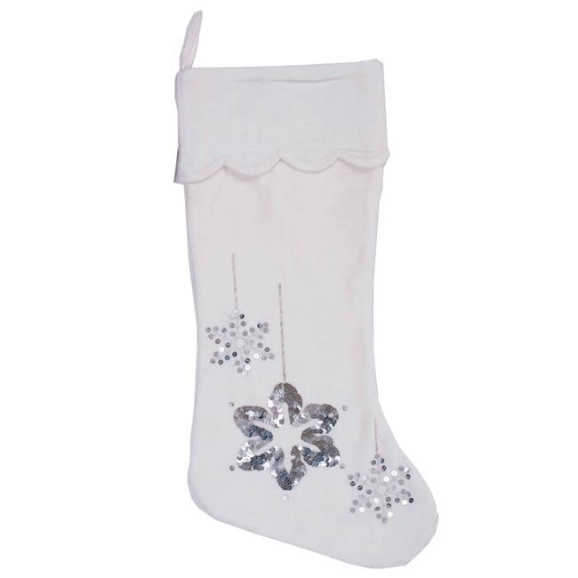 Vickerman Decorative 8" x 19" Silver Flakes Christmas Stocking