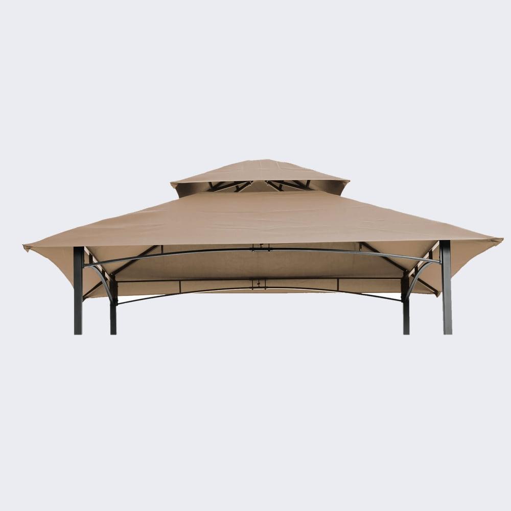 Beige 8x5 Ft Double Tiered Grill Gazebo Replacement Canopy