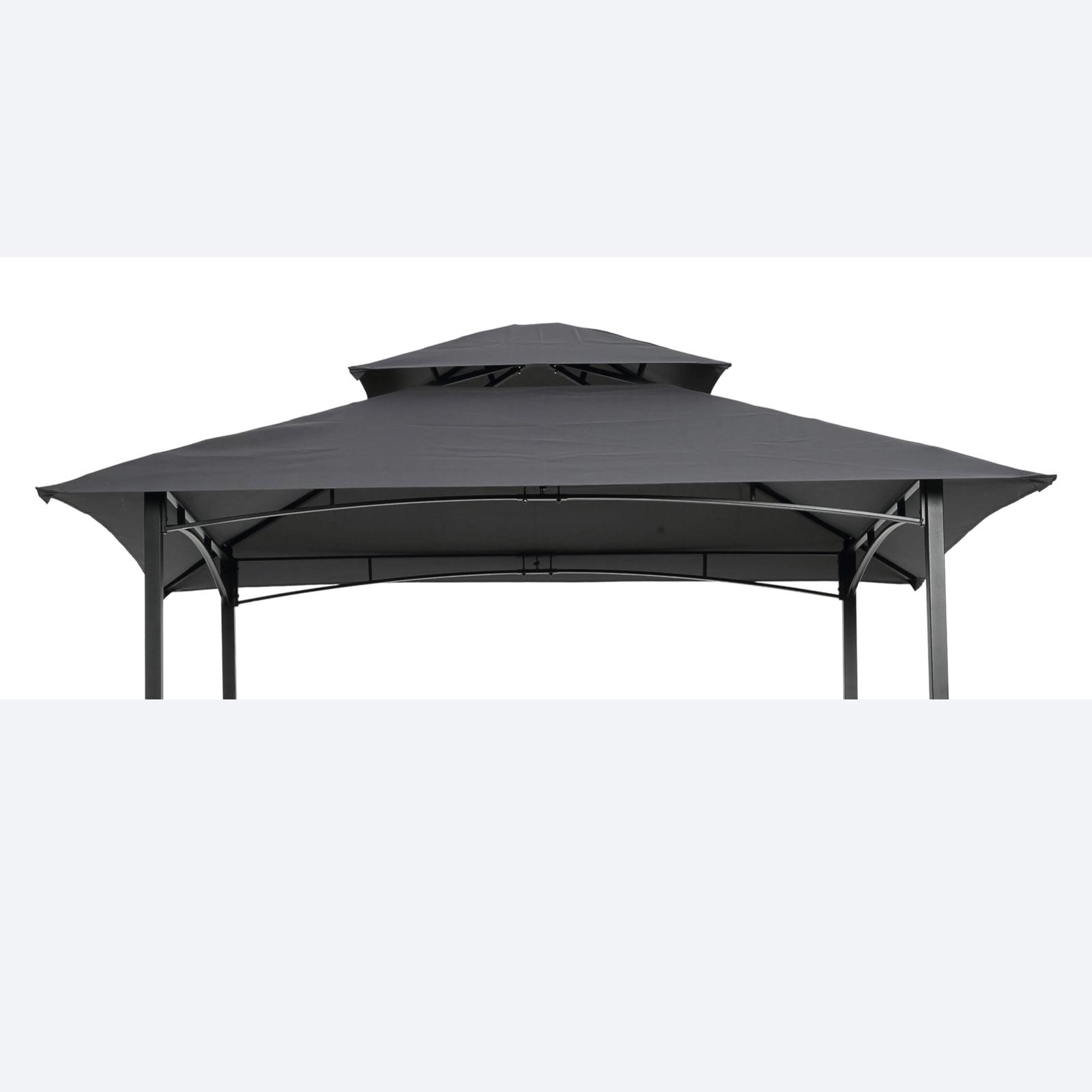 Only Choice 8 x 5 Ft Double Tiered Grill Gazebo Replacement Canopy Only.BBQ Tent Roof Top Cover,Grey