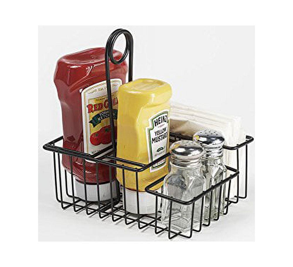 Black Teflon Coated 4-Compartment Condiment Caddy