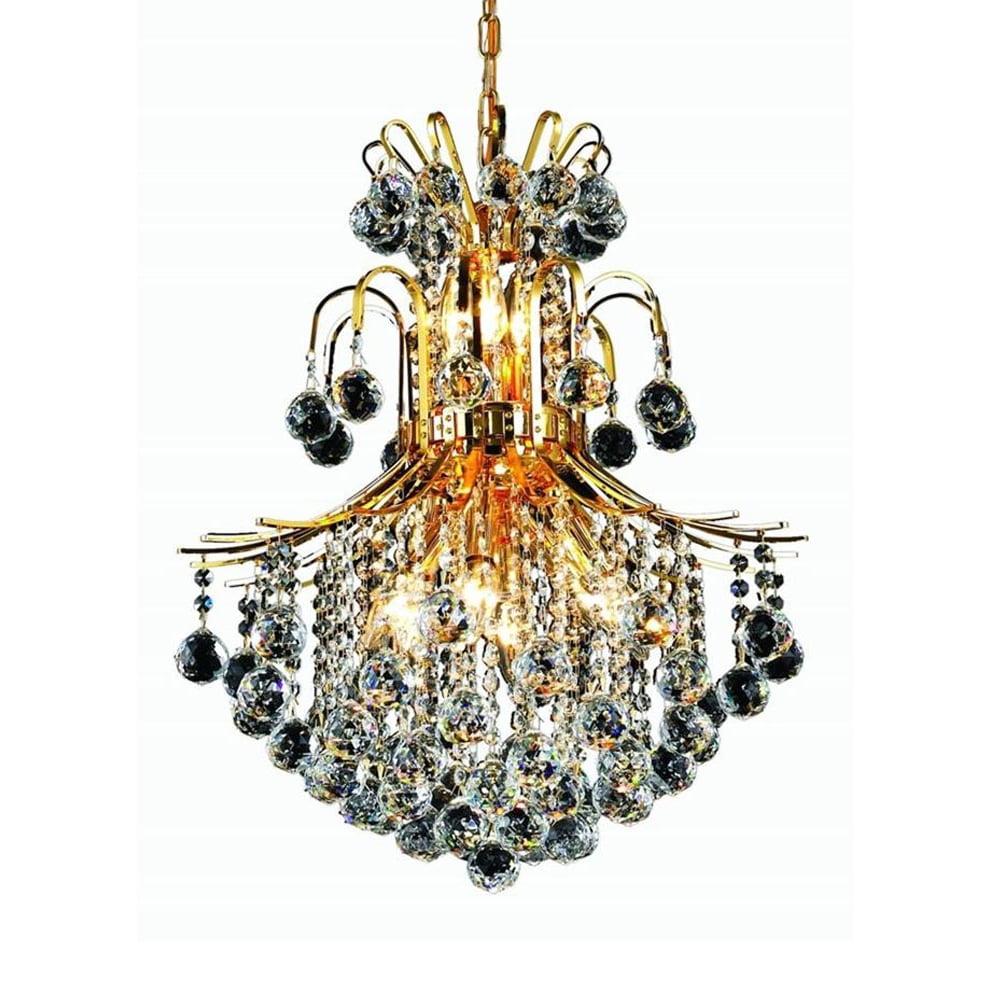 Toureg 22" Gold Finish Chandelier with Royal Cut Clear Crystals