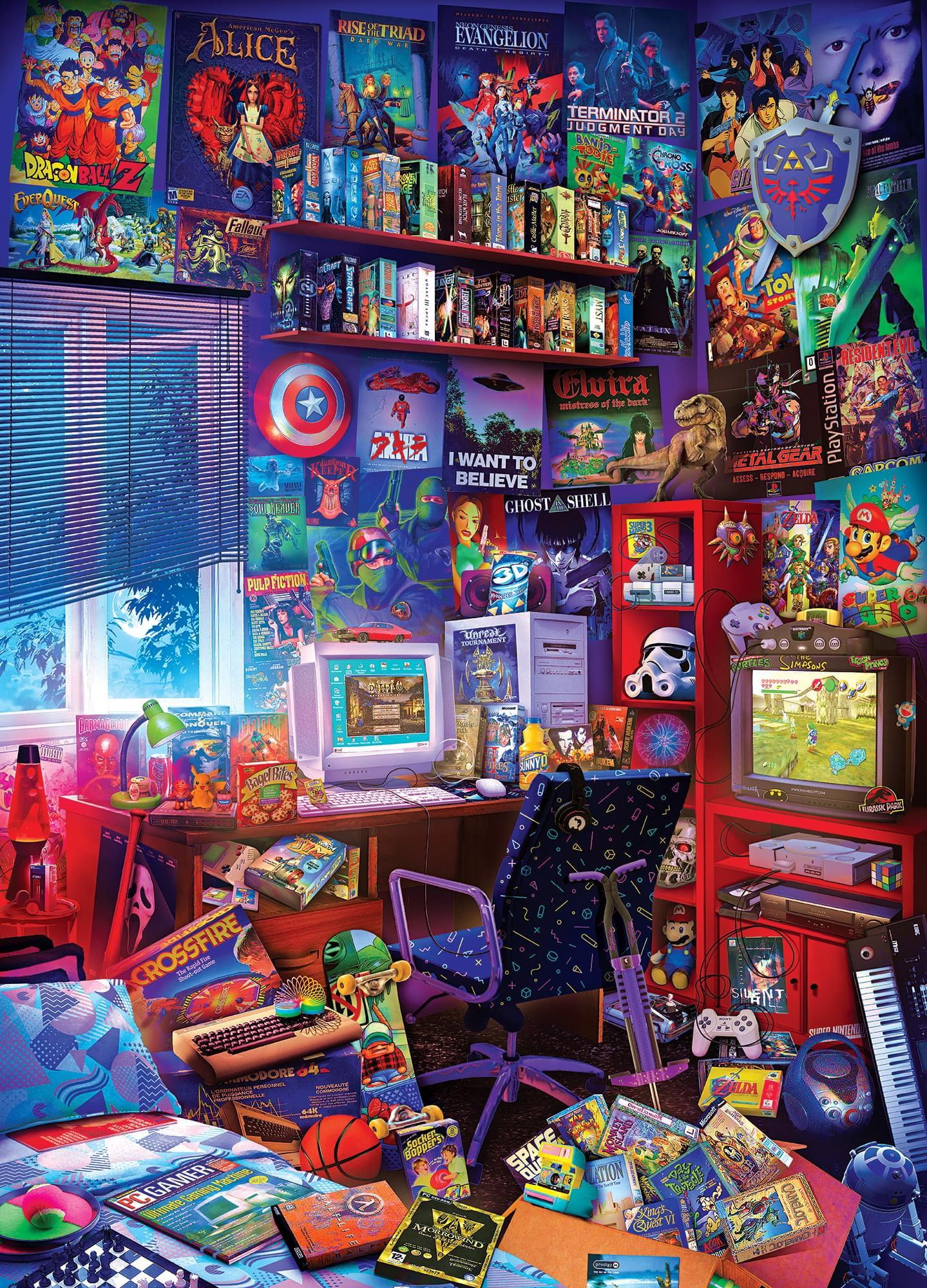 Toynk '80s Game Room Pop Culture 1000 Piece Jigsaw Puzzle By Rachid Lotf