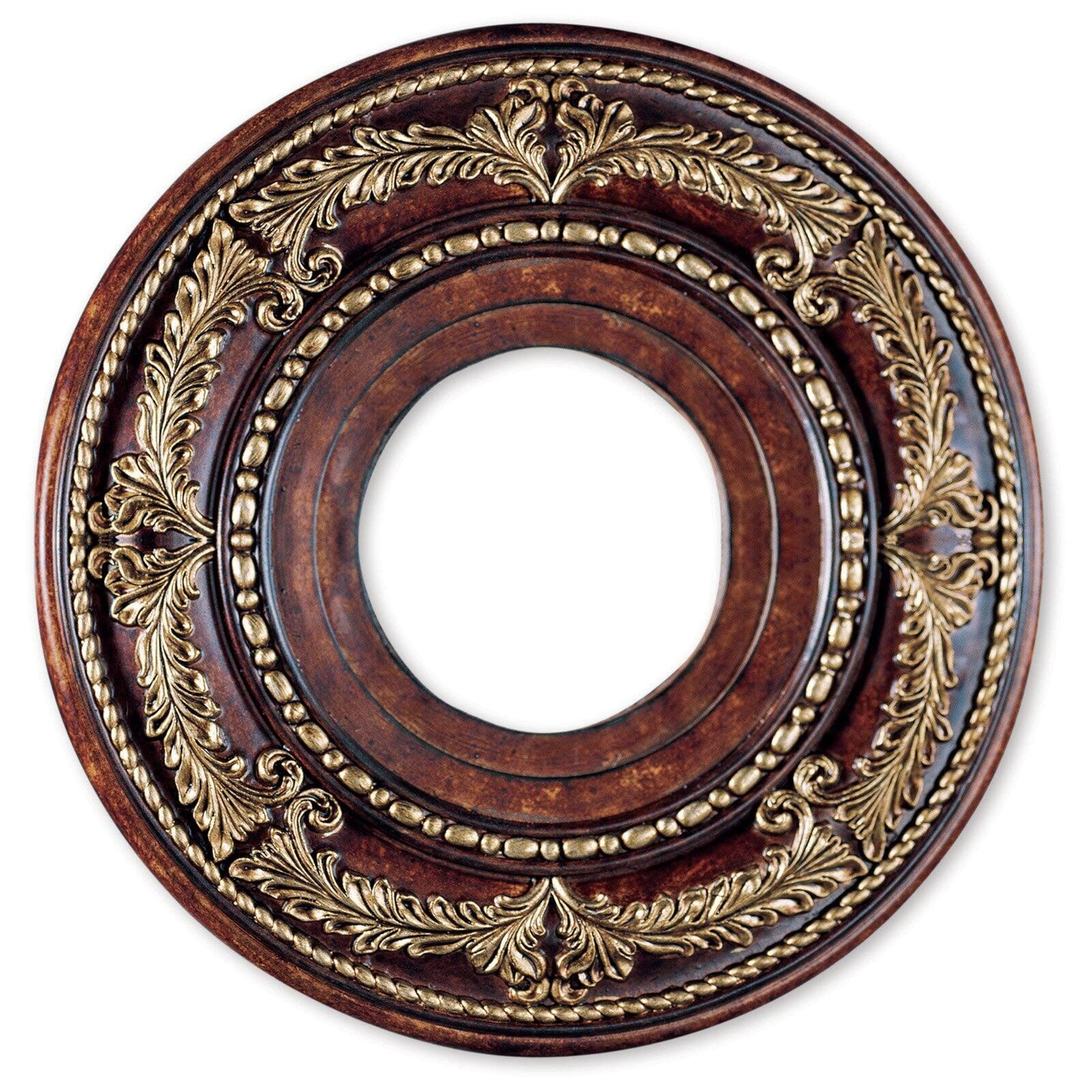 Verona Bronze and Gold Leaf 12" Ceiling Medallion