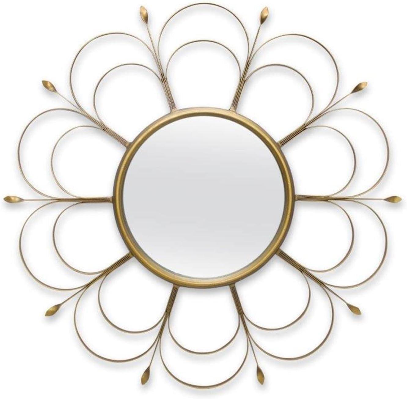 24" Round Gold-Toned Metal Wall Decor