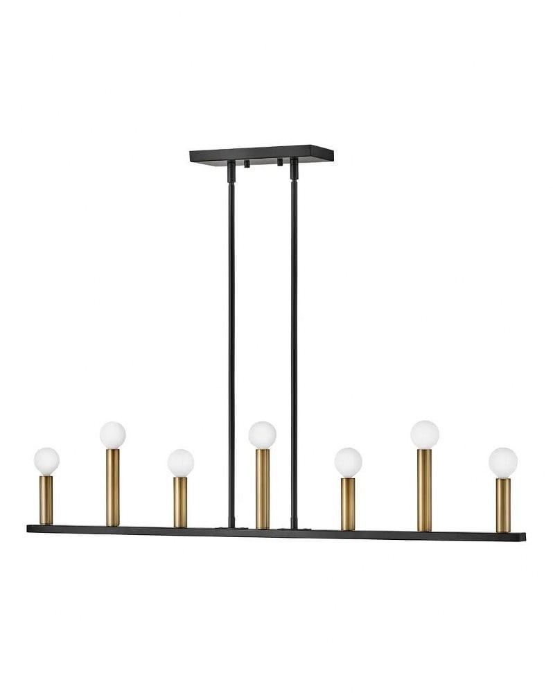 Lark Lazlo 7 - Light Chandelier in  Black/Lacquered Brass