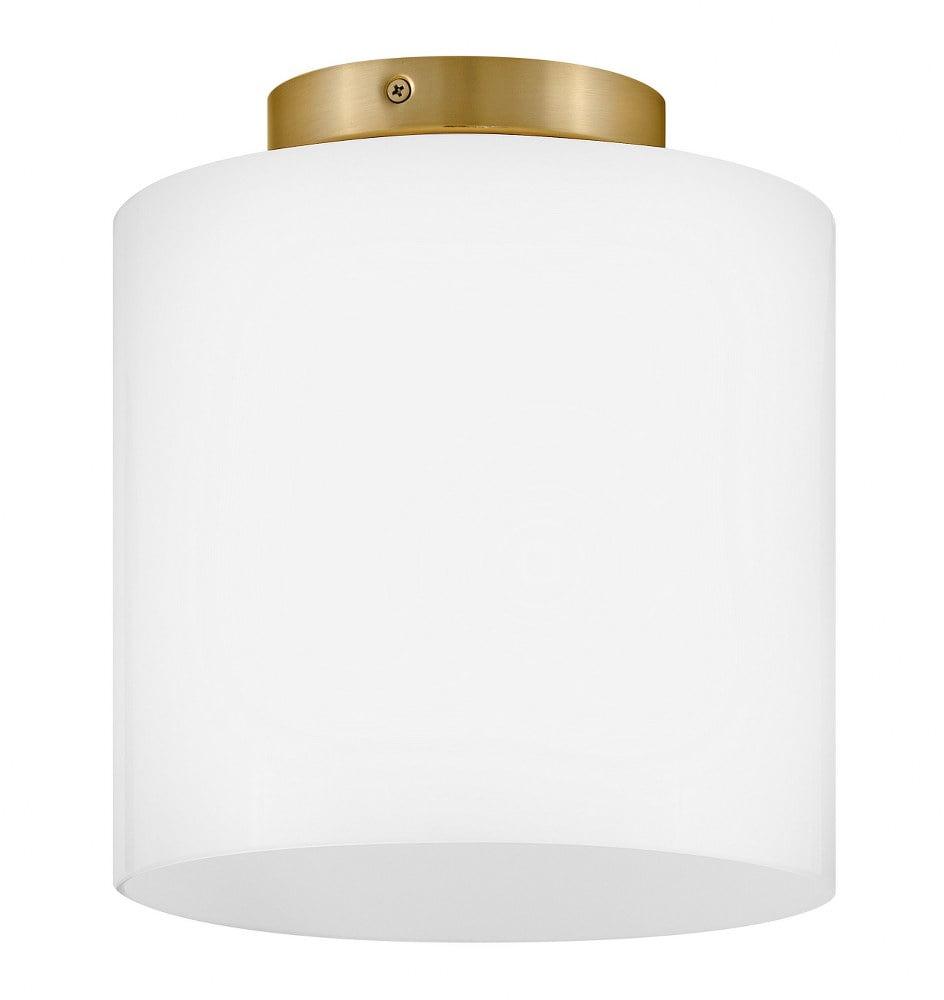 Pippa Lacquered Brass and Opal Glass Flush Mount Light