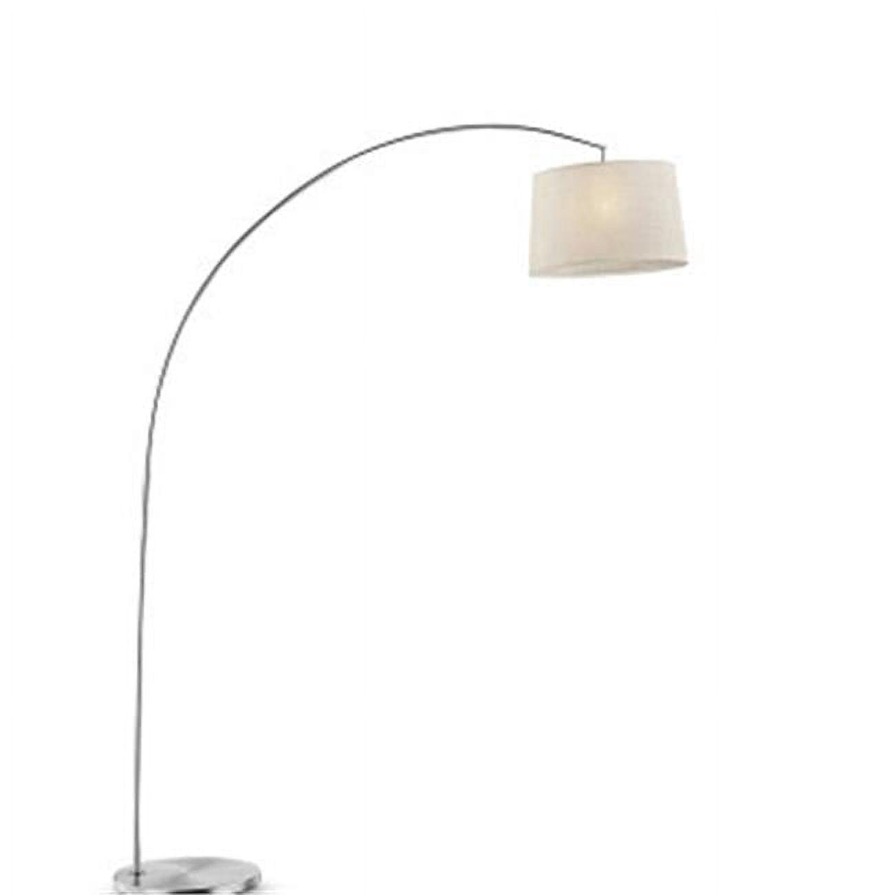 Adjustable Arc Floor Lamp 84.5" H with Beige Polycarbonate Shade and Polished Chrome Base