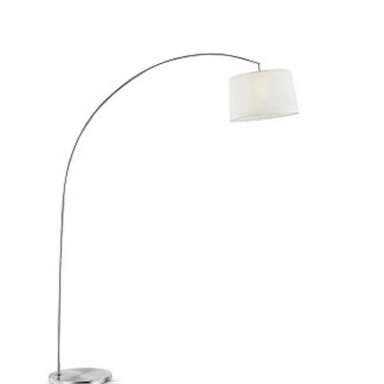 Adjustable Arc Floor Lamp 84.5" H with Beige Polycarbonate Shade and Polished Chrome Base