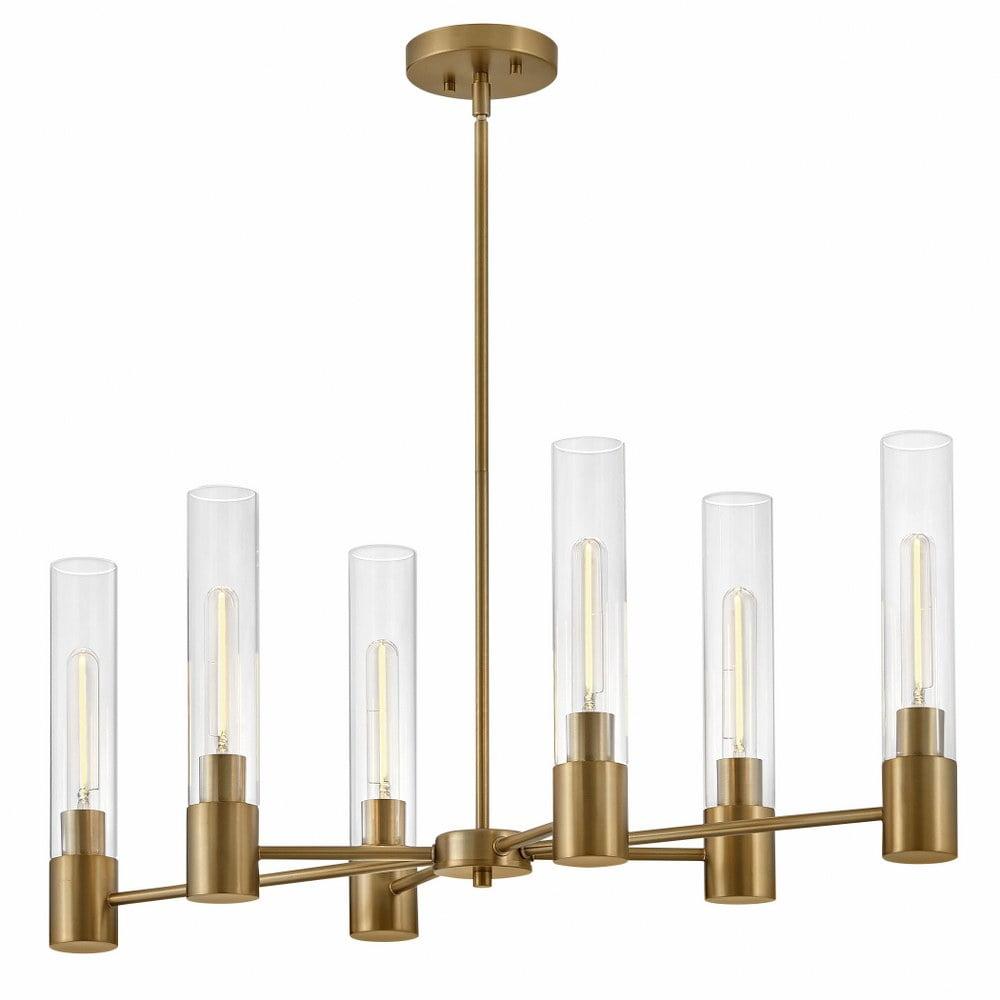 Lark Shea 6 - Light Chandelier in  Lacquered Brass