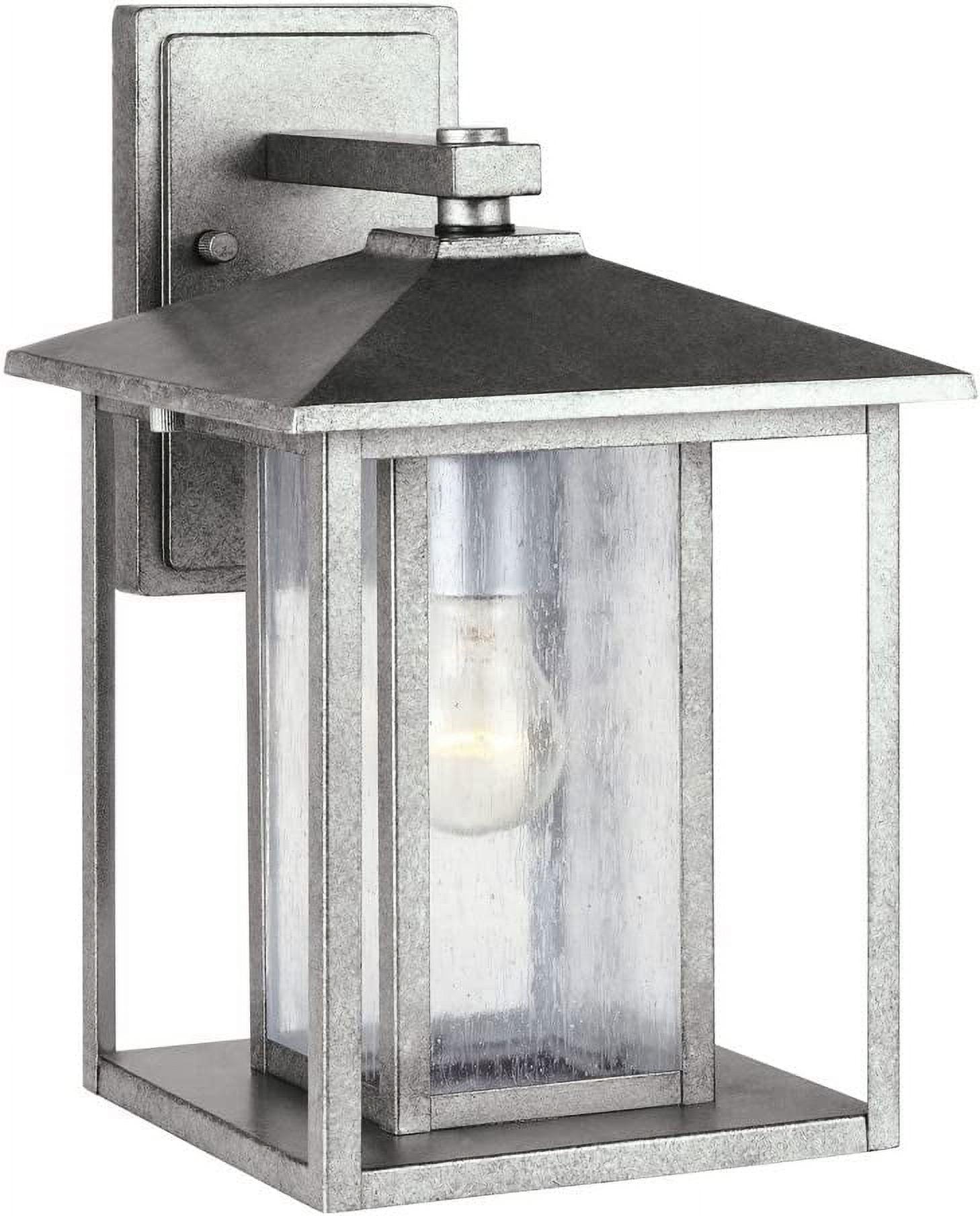 Hunnington Weathered Pewter Dimmable Outdoor Sconce with Clear Seeded Glass