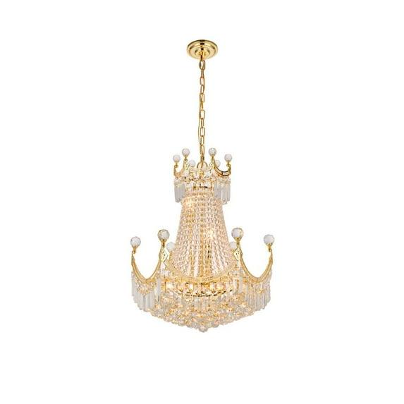 8949 Corona Collection Chandelier D:20in H:28in Lt:9 Gold Finish (Royal Cut Crystals)