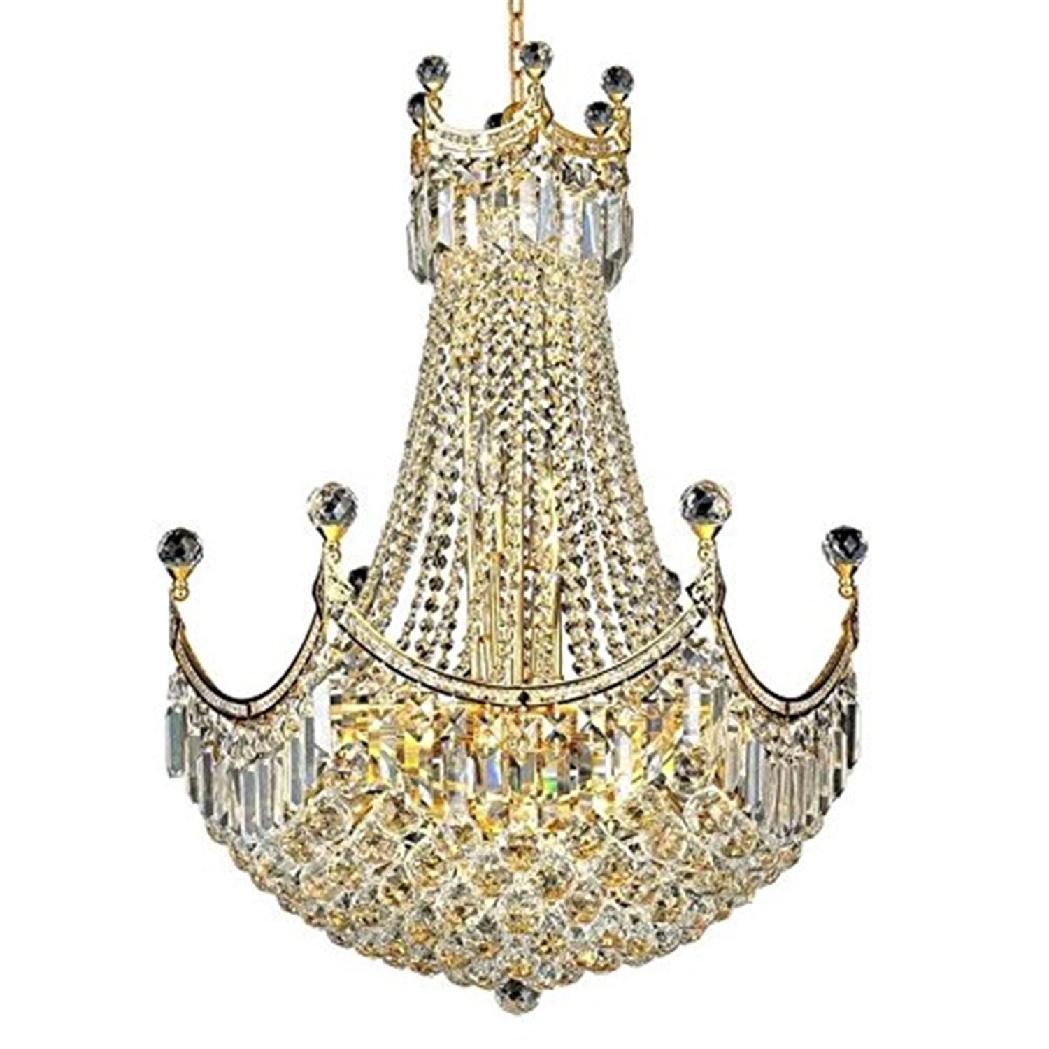 8949 Corona Collection Chandelier D:24in H:32in Lt:18 Gold Finish (Royal Cut Crystals)