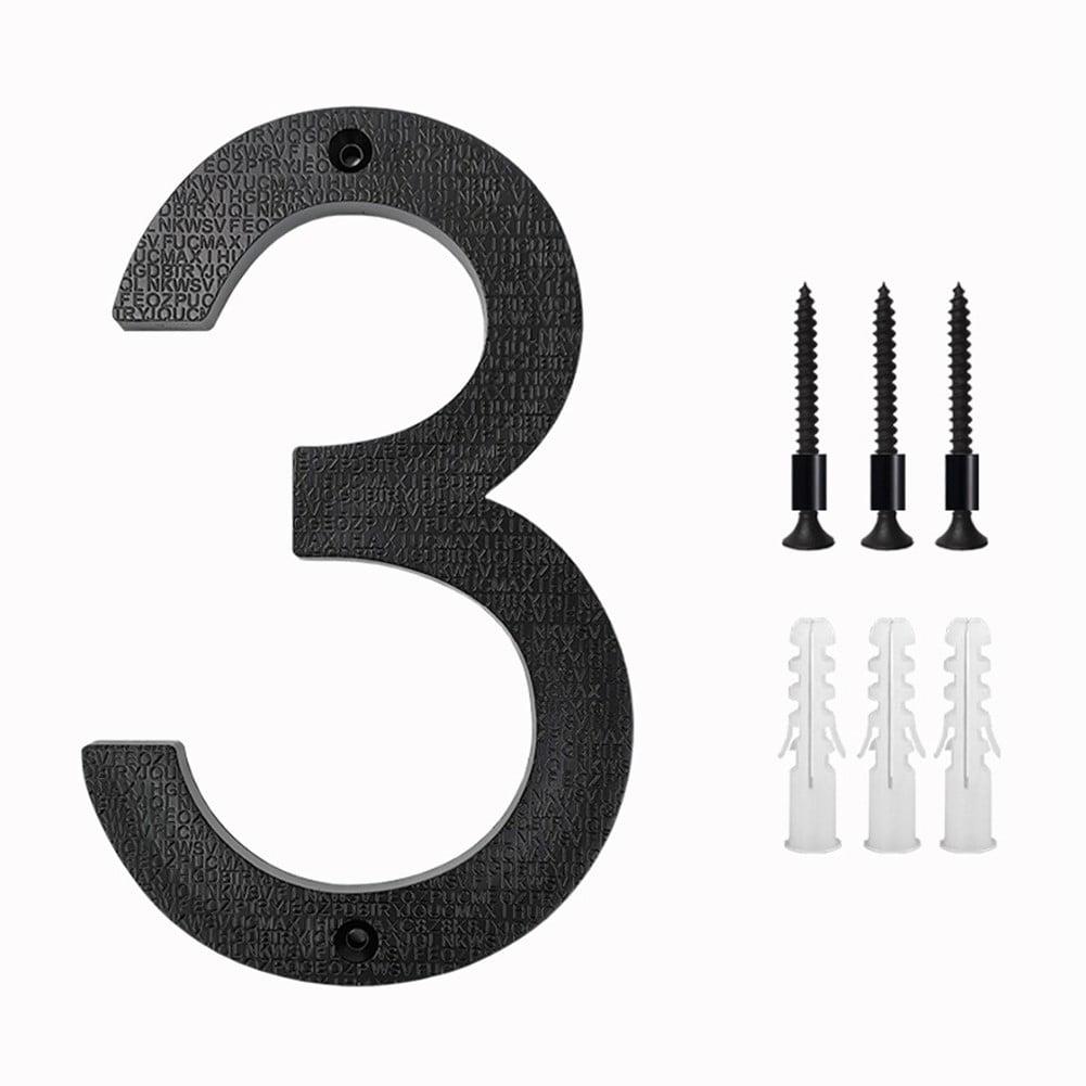 8inch Modern Floating House Numbers Large Black Shadow Home Address Garage Gate