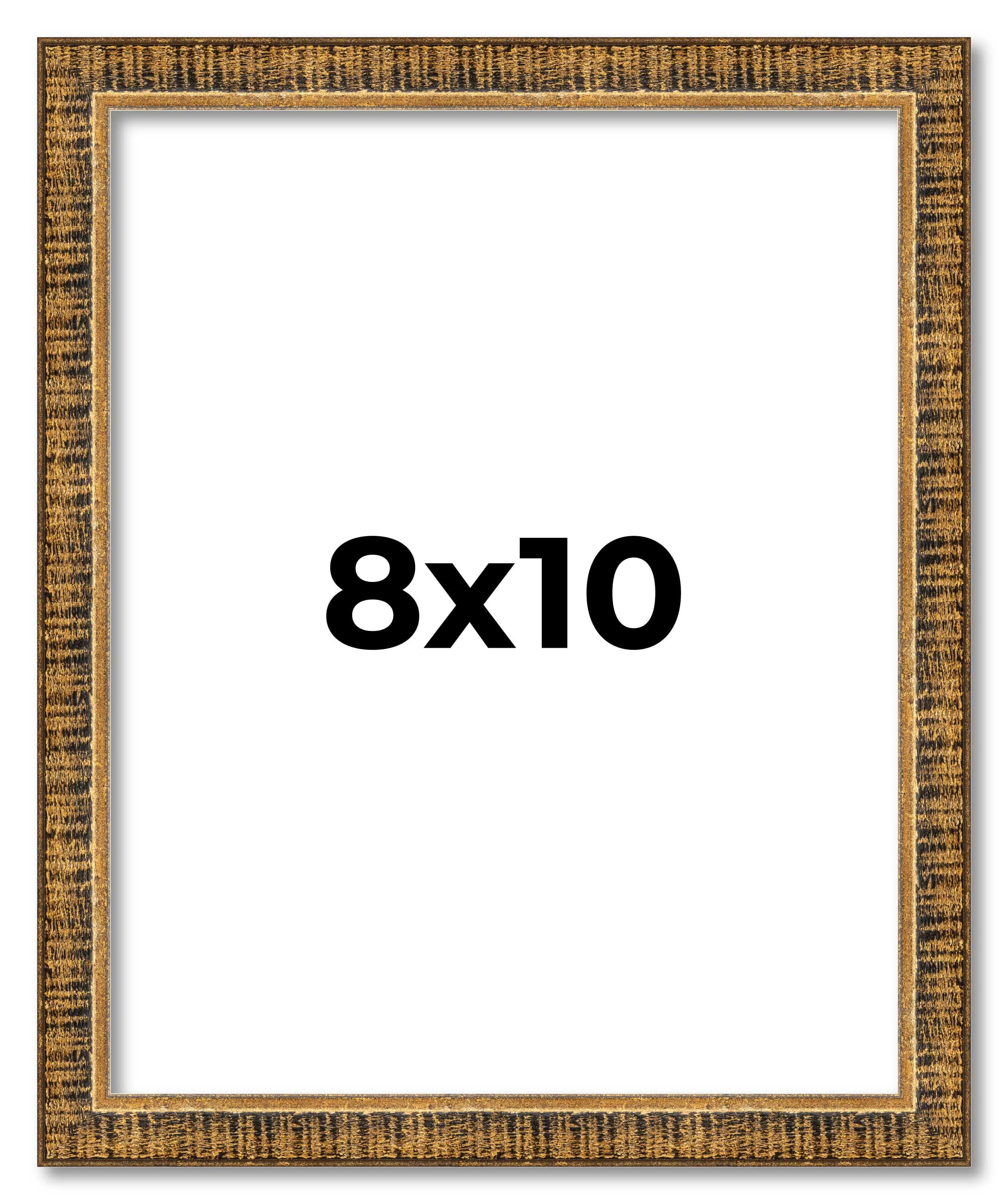 8x10 Frame Gold Picture Frame - Complete Modern Photo Frame Includes UV Acrylic Shatter Guard