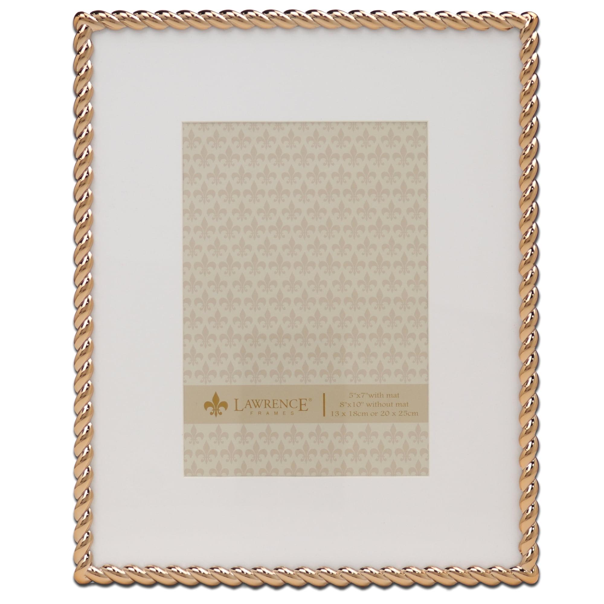 8x10 Gold Rope Design Metal Picture Frame with Mat