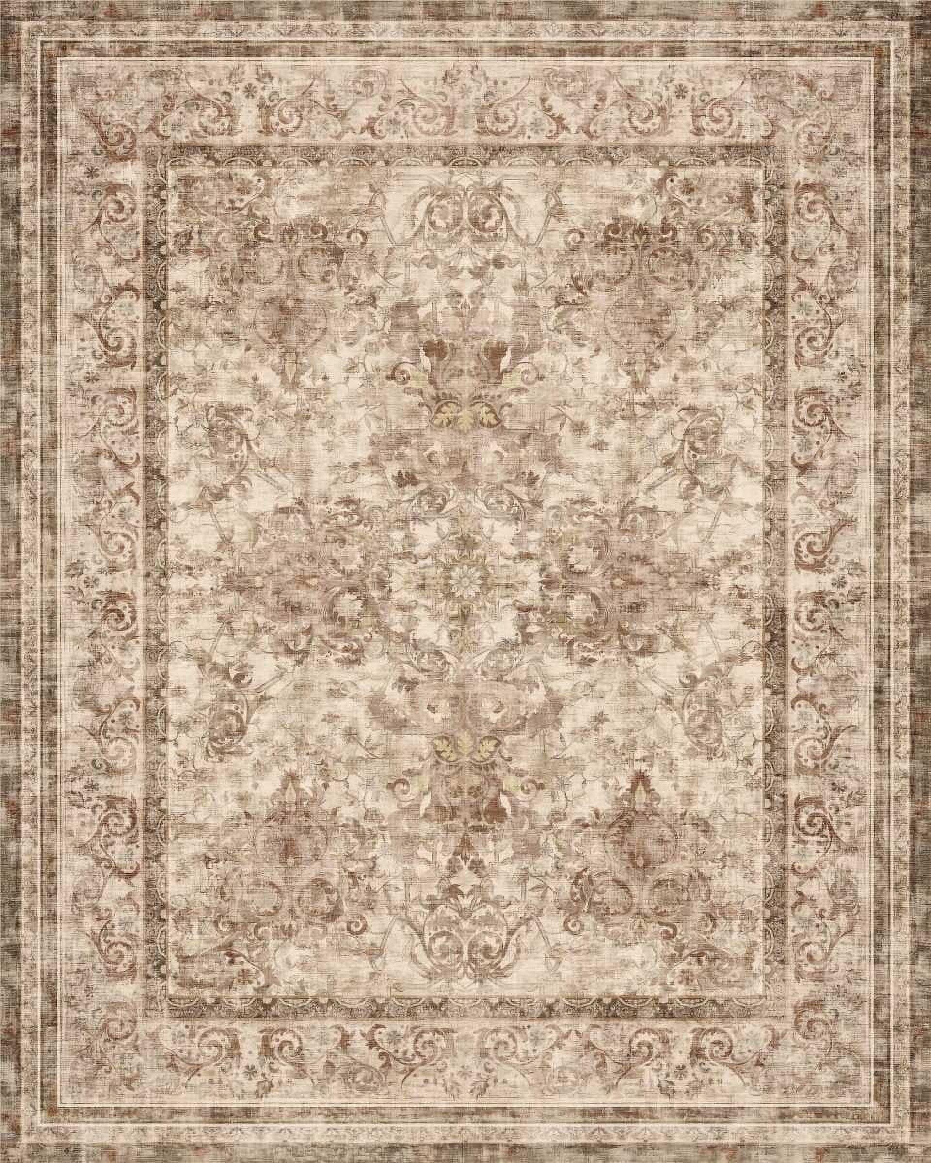 SONGMICS HOME Area Rug, 8x10 ft Living Room Rug, Non-Slip Carpet, Farmhouse Style Rug, Home Decor, Machine Washable, Cappuccino Beige