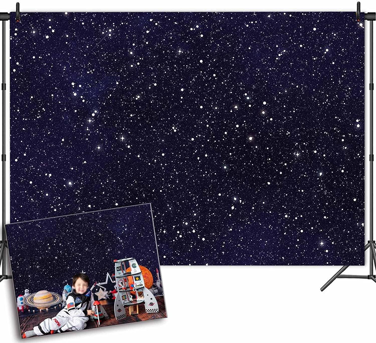 8x6FT Soft Fabric/Polyester Backdrop Night Sky Star Universe Space Starry Photo Background Boy or Girl Birthday