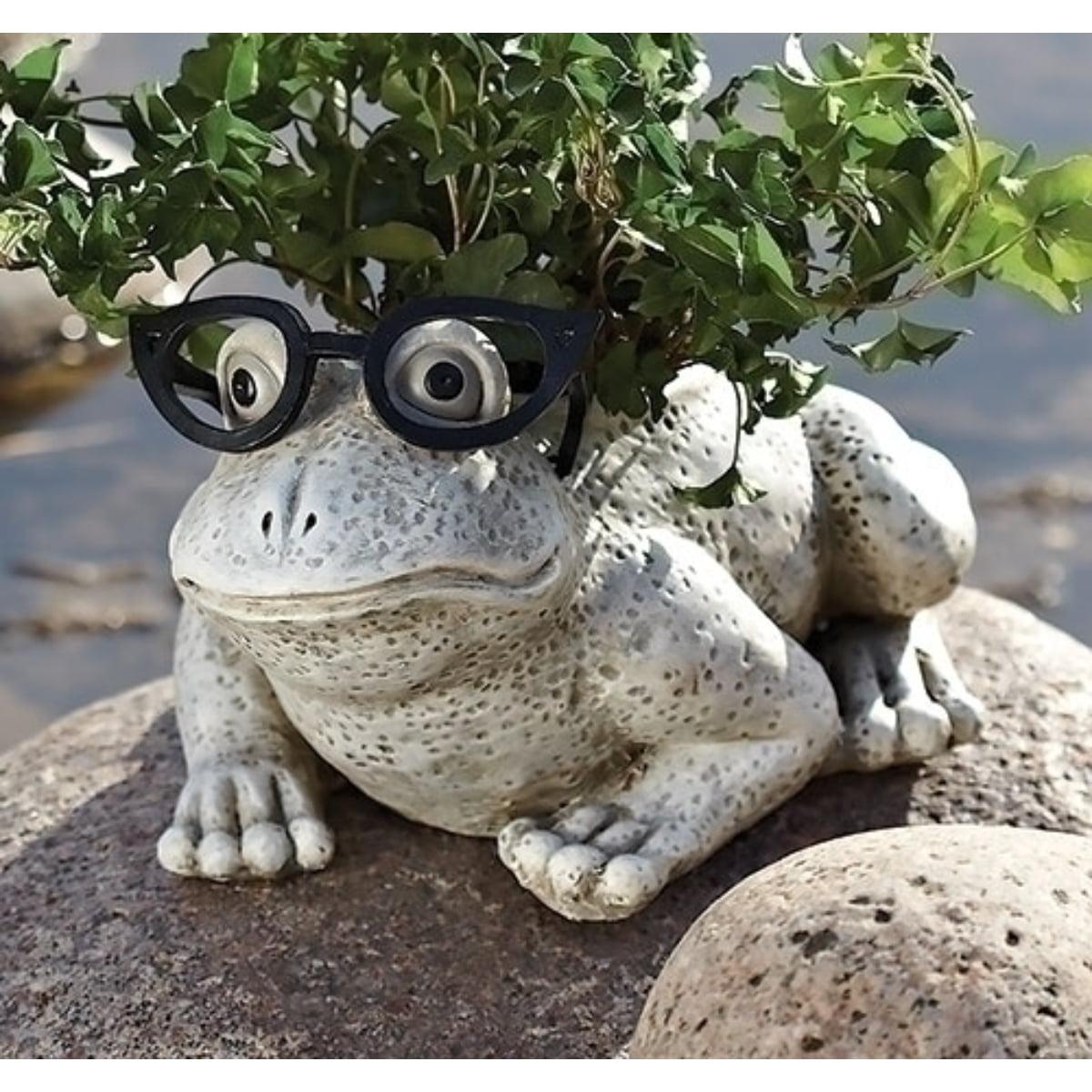 Roman 9.75" Frog Spring Outdoor Patio Garden Planter - Gray