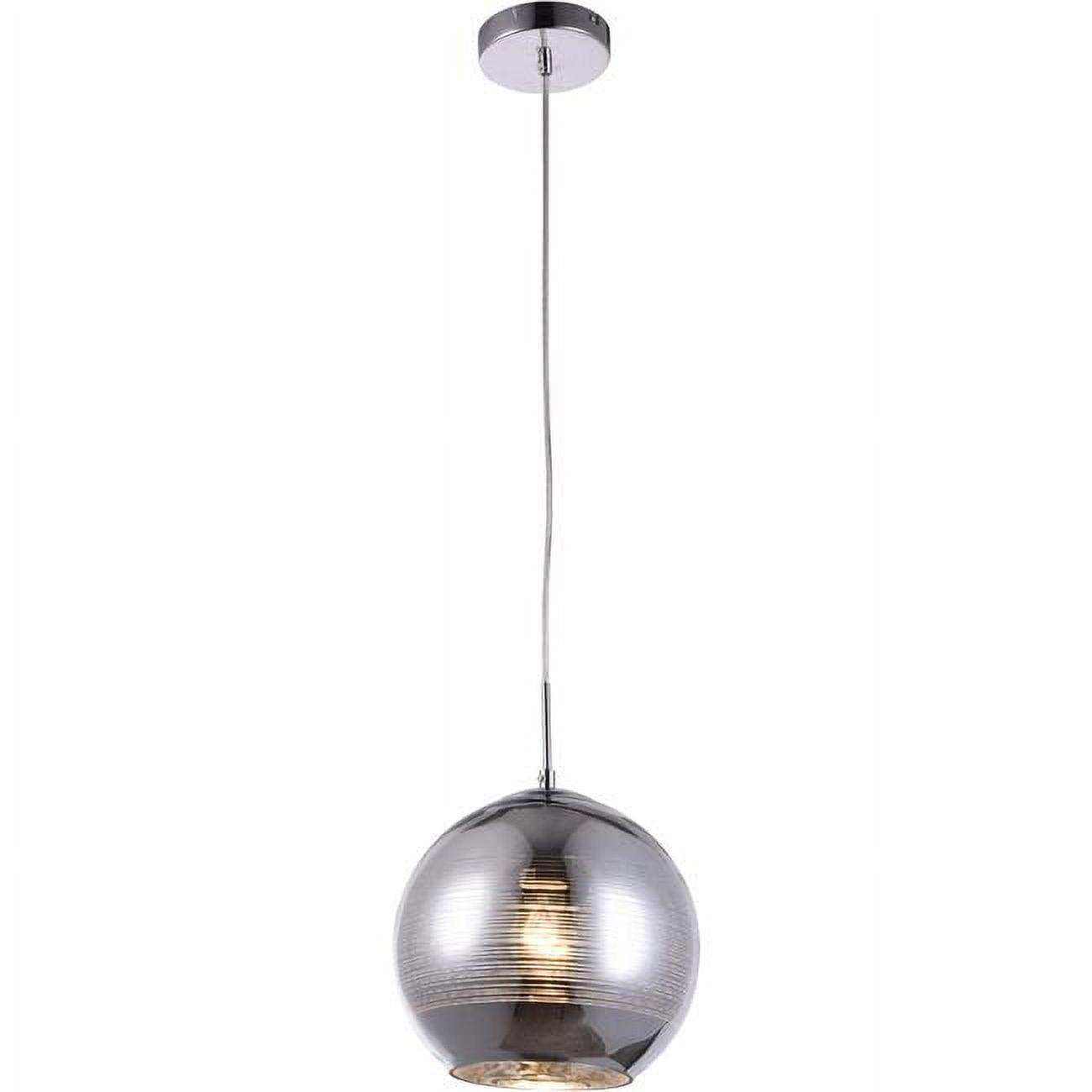 9.5" Chrome Glass Globe Pendant Light with Adjustable Height