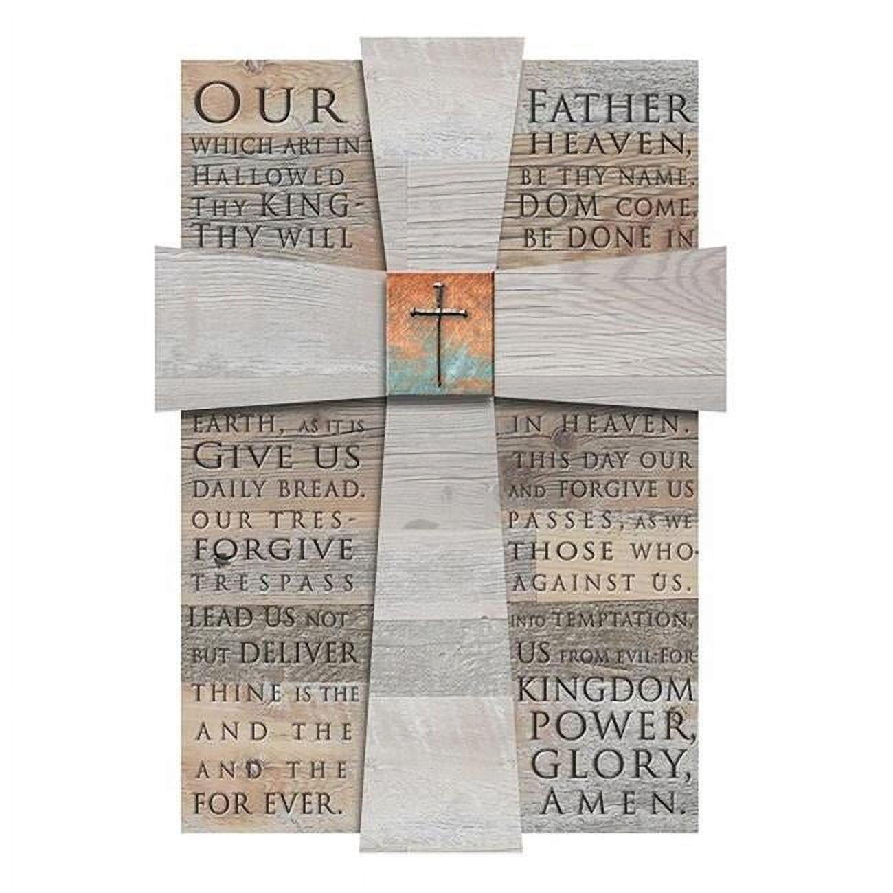 Rustic Gray Wood Our Father Wall Plaque