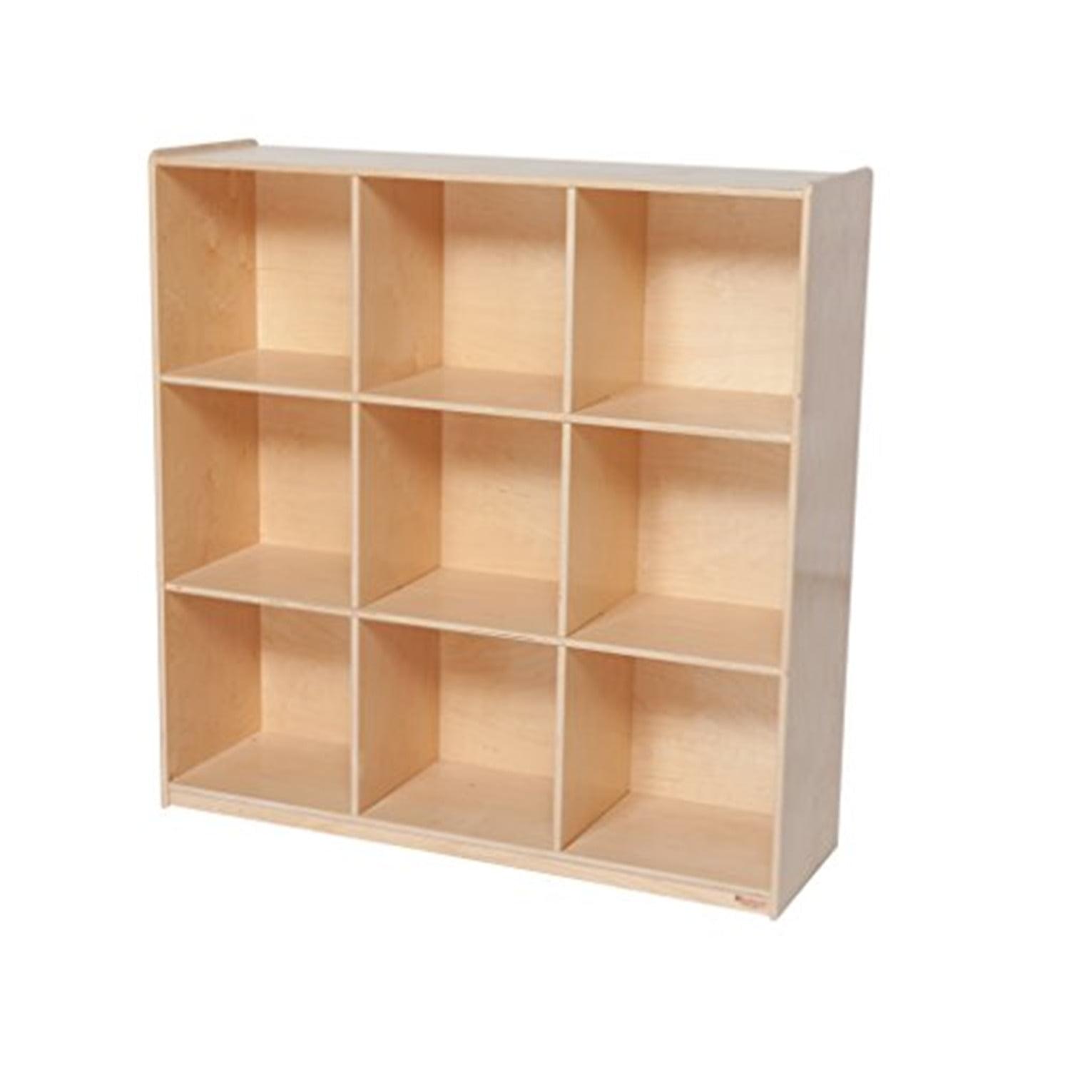 Cubby Delight 9-Compartment Kids Storage in Natural Wood Finish