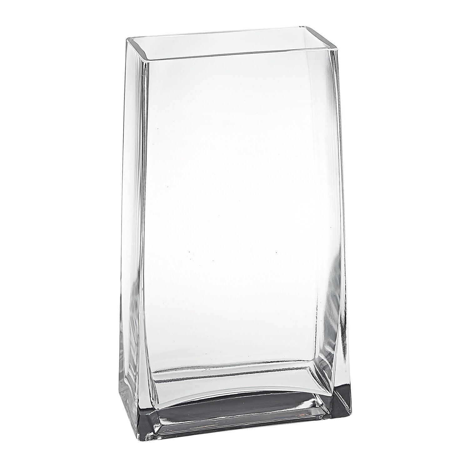 Eco-Friendly Clear Crystal Rectangular Bouquet Vase 9.75"