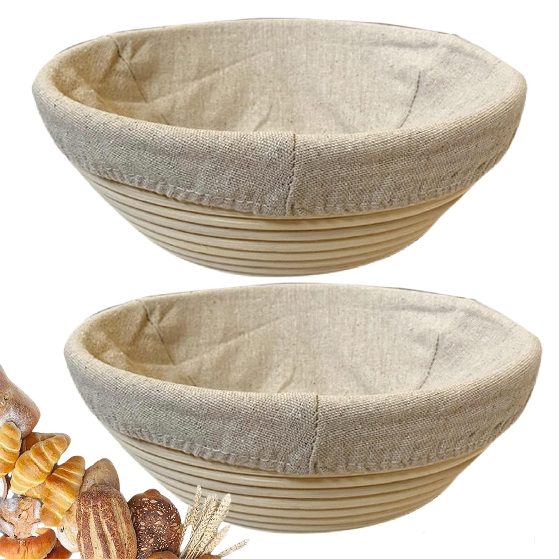 9 Inch Round Natural Rattan Bread Proofing Basket Set