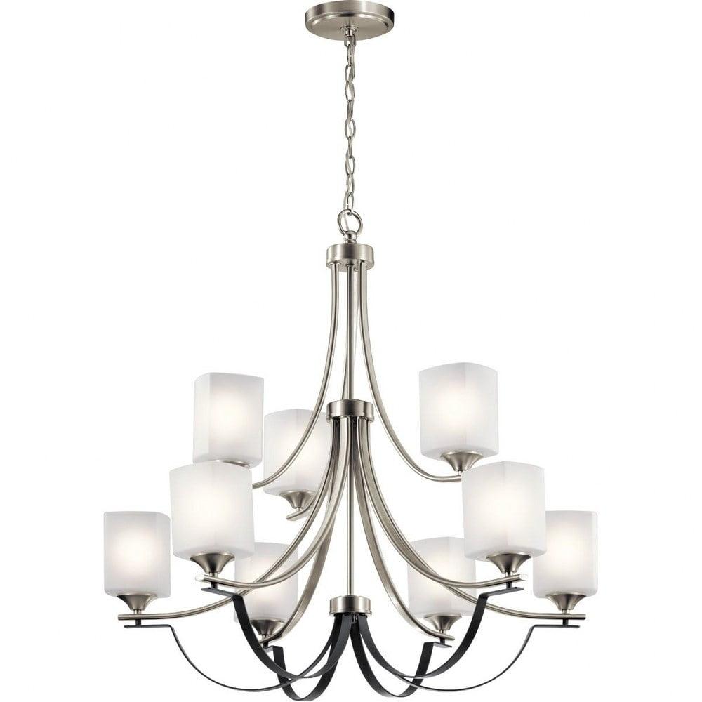 Tula Brushed Nickel 9-Light 2-Tier Chandelier