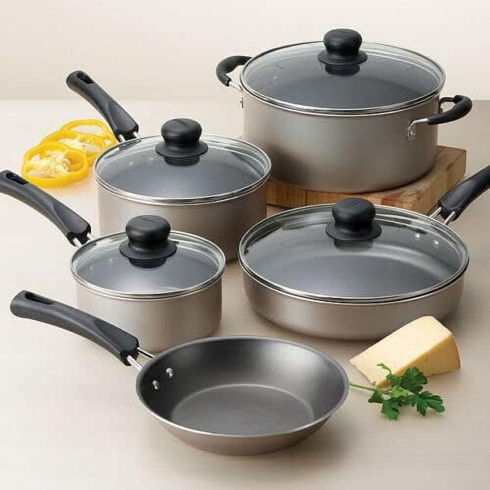 Tramontina 9-Piece Ceramic Cookware Set, Champagne