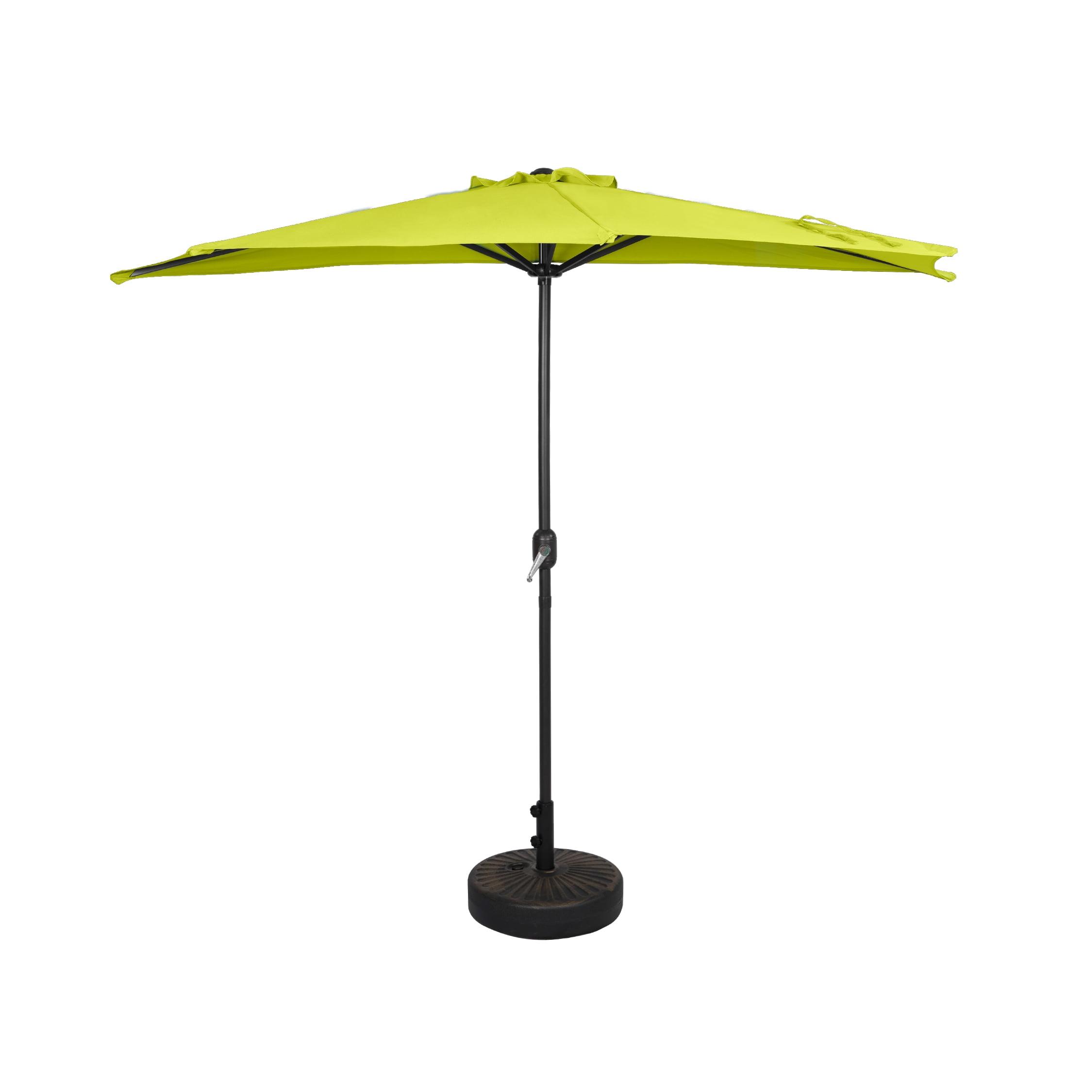 Lime Green 9 ft Half Market Umbrella with Bronze Base