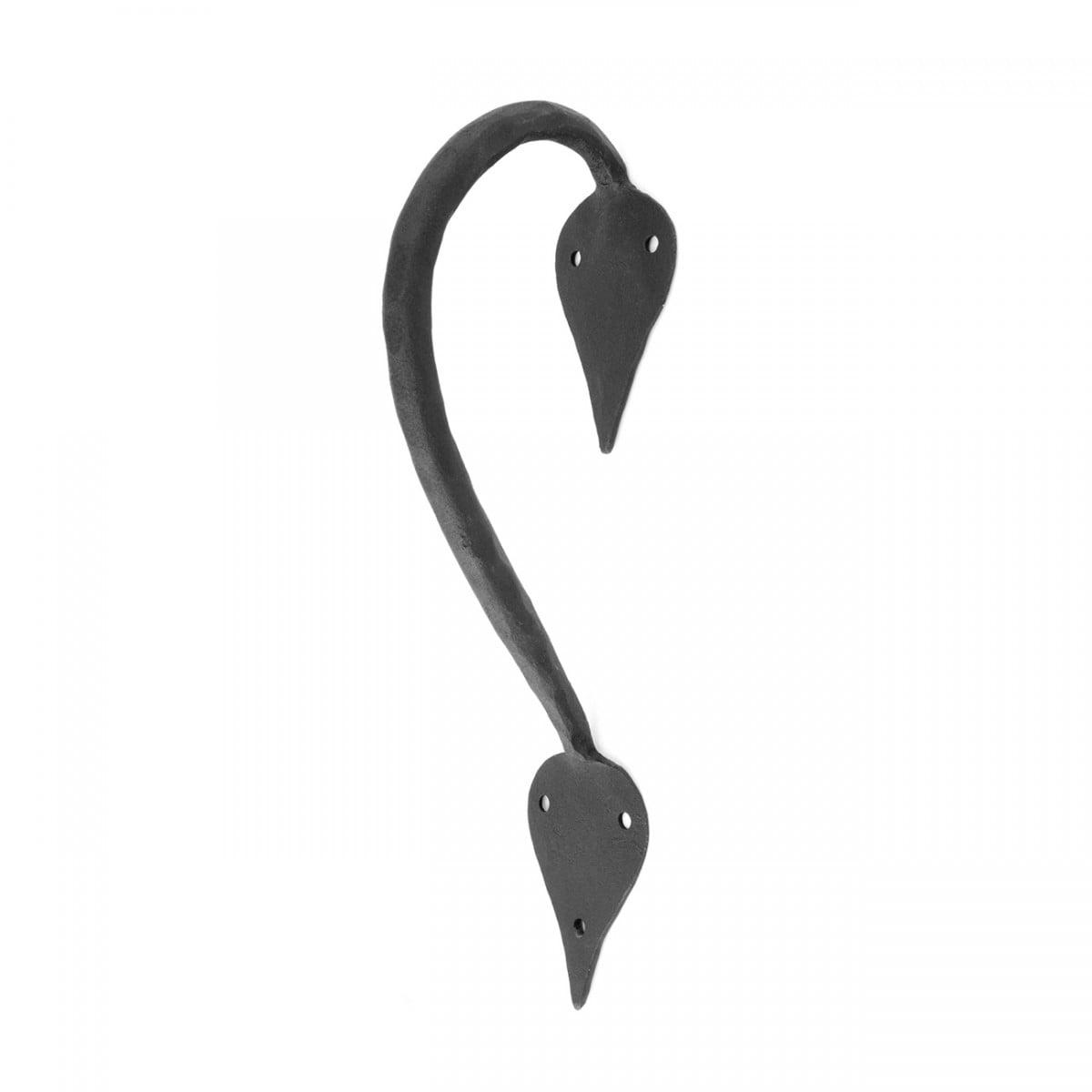 9'' Black Wrought Iron Inverted Spade Door Handle Pull