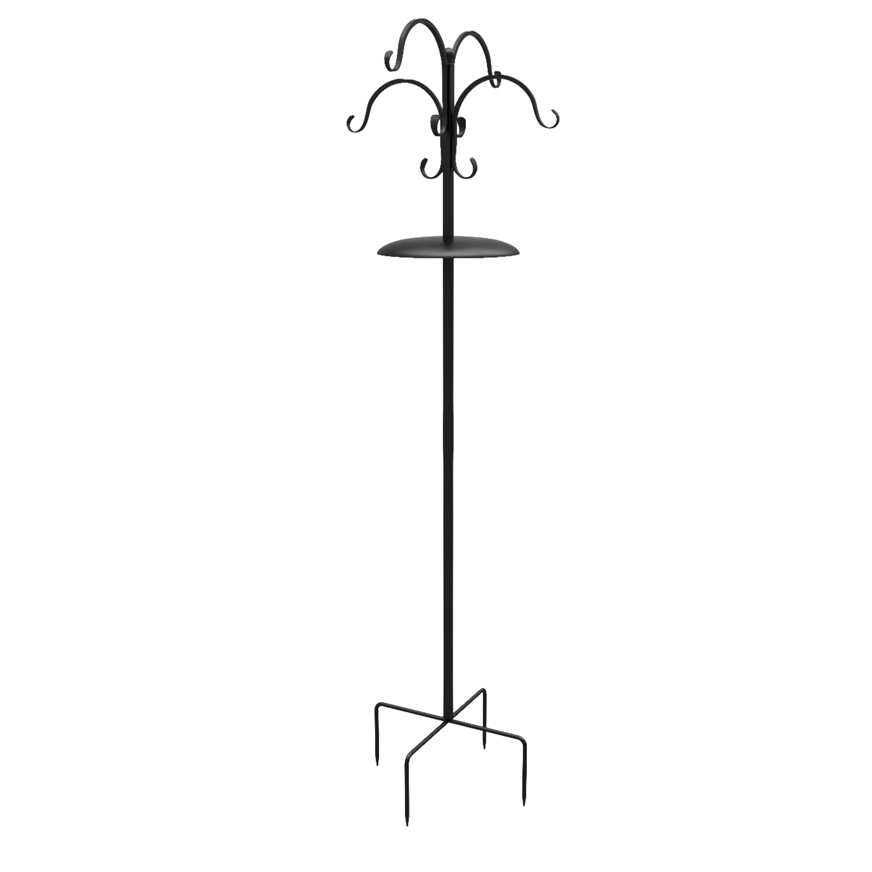 Black Steel 90-Inch Deluxe Four-Way Bird Feeding Station