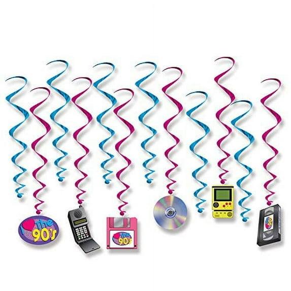 Beistle I Love The 90's Whirls - Pack of 6