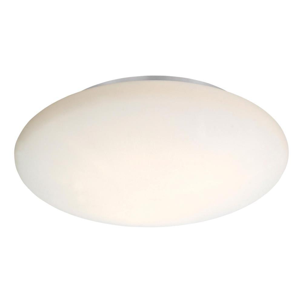 Contemporary White Opal Glass 17.75" Semi-Flush Ceiling Light