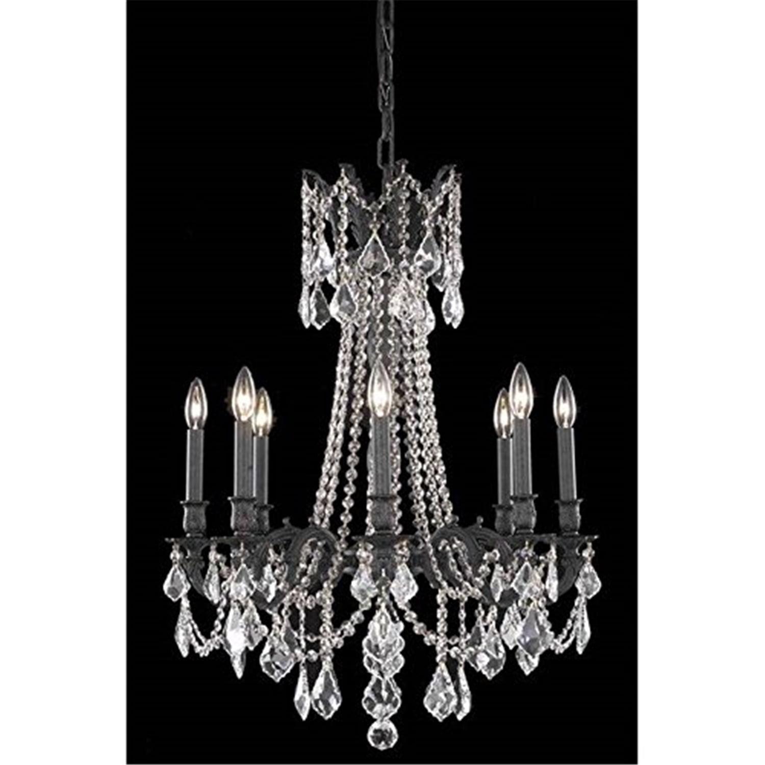 Rosalia Dark Bronze 8-Light Chandelier with Royal Cut Crystals