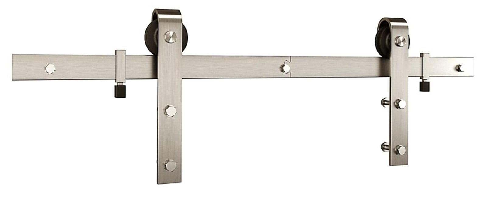 928 72" 2 piece Classic Interior Barn Door Kit - Satin Nickel