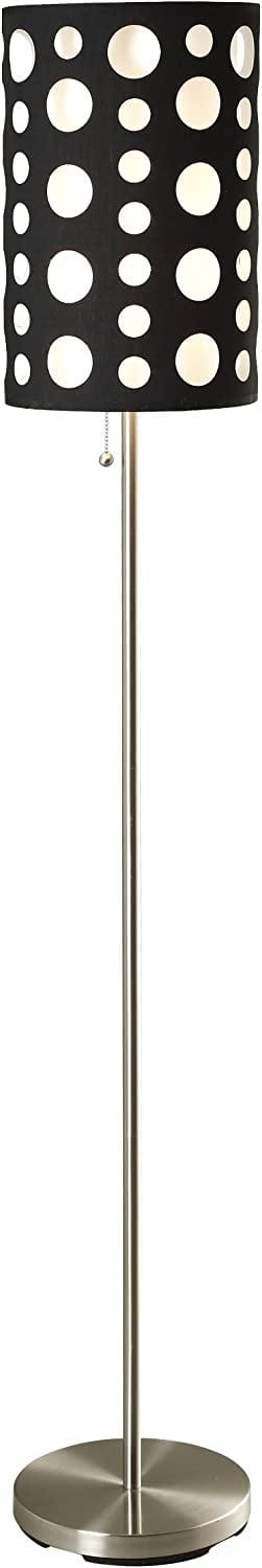 9300F-BK-WH Modern Floor Lamp, Black/White, 66 Inches